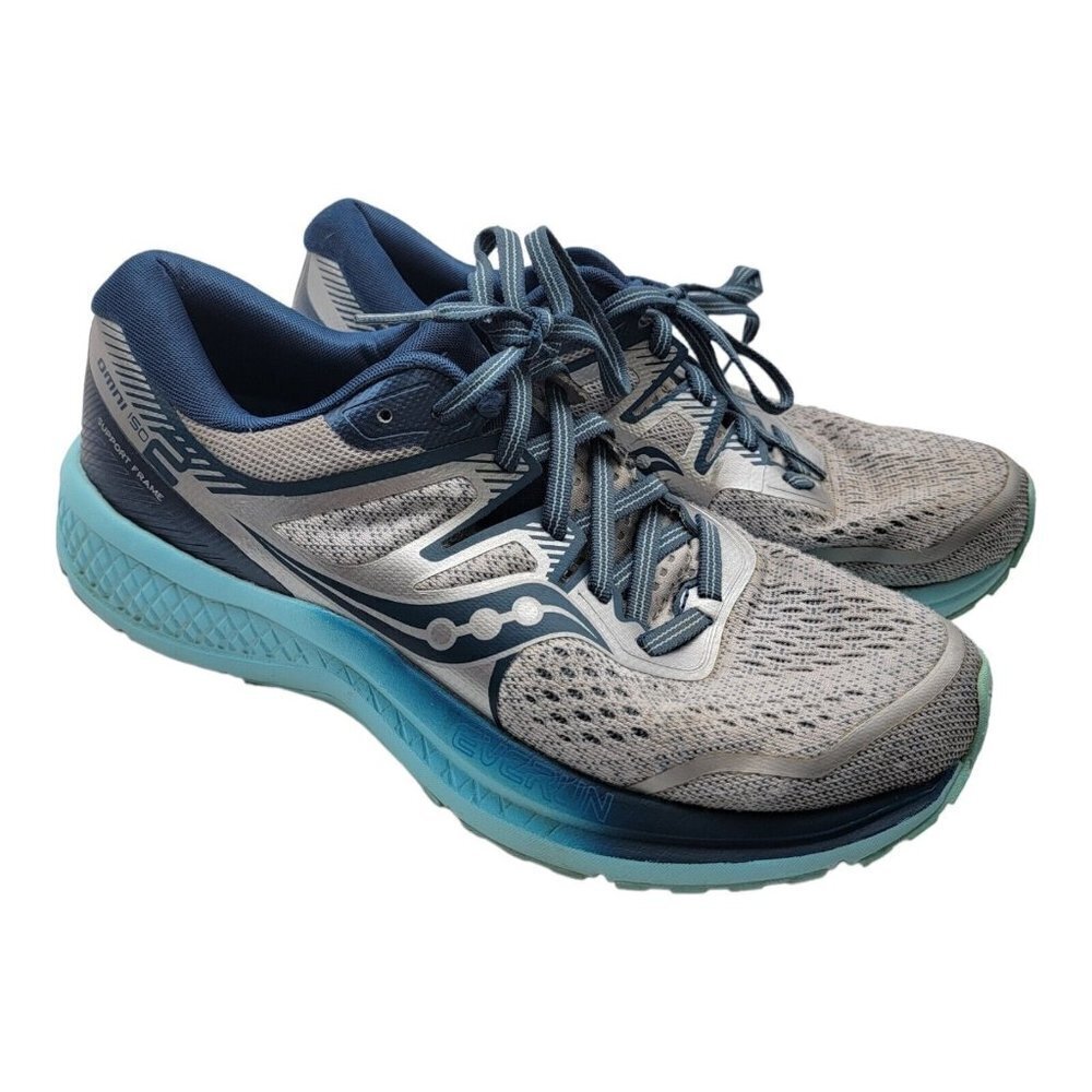 Saucony Womens Omni ISO 2 S10511-25 Gray Blue Running Shoes Lace Up Size 7.5